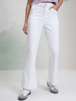 TOKYO TALKIES - Women White High-Rise Light Fade Stretchable Jeans