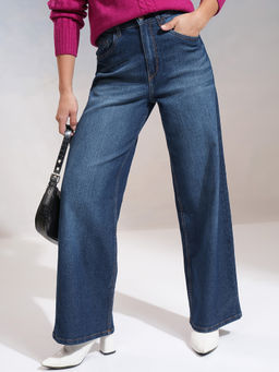 TOKYO TALKIES - Women Blue Wide Leg Jeans