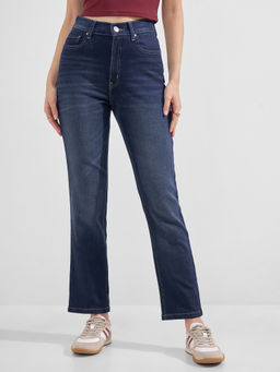 TOKYO TALKIES - Women Blue Mid Rise Stretchable Straight Fit Jeans