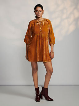 Label Ritu Kumar - Mustard Violeta Short Dress