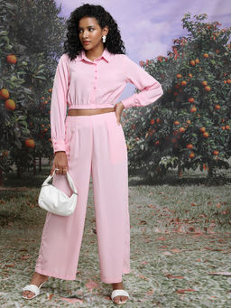TOKYO TALKIES - Women Pink Co-Ord Set