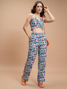 TOKYO TALKIES - Printed Halter Neck Co-Ord Set