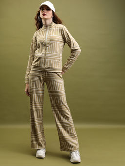 TOKYO TALKIES - Women Green Knit Jacquard Co-Ord Set
