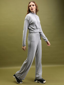 TOKYO TALKIES - Women Grey Melange Co-Ord Set