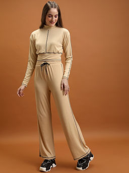 TOKYO TALKIES - Women Beige Melange Co-Ord Set