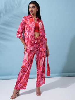 TOKYO TALKIES - Women Pink Printed Co-Ord Set