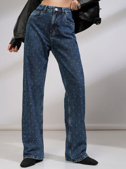 TOKYO TALKIES - Women Blue High Rise Straight Fit Jeans