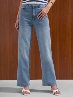 TOKYO TALKIES - Women Blue 5 Pockets Straight Leg Denim Jeans
