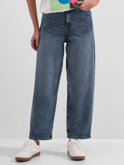 TOKYO TALKIES - Women Blue High Rise Barrel Jeans