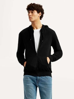 Levi's - Men Black Solid Zipper Hoodie