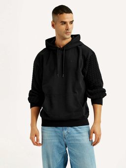Levi's - Men Knitted Black Full Sleeves Hoodie