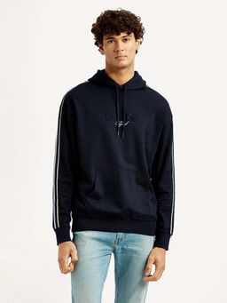 Levi's - Men Navy Blue Striped Full Sleeves Hoodie