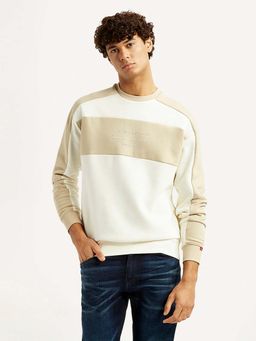 Levi's - Men Colorblock Cream Crew Neck Sweatshirt