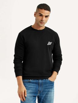 Levi's - Men Brand Logo Black Crew Neck Sweatshirt