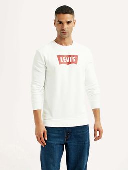 Levi's - Men Brand Logo White Slim Fit Sweatshirt