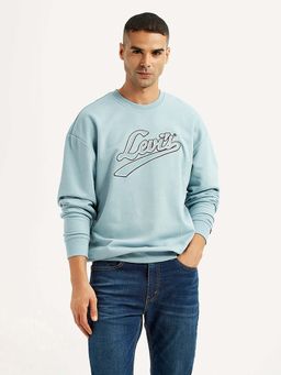 Levi's - Men Brand Logo Light-Blue Crew Neck Sweatshirt