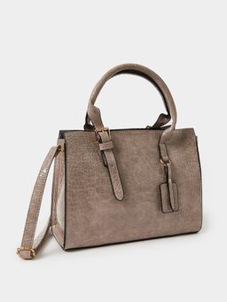 Styli - Grey Croco Print Handbag
