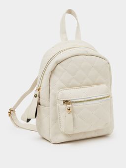 Styli - Solid Whtie Front Pocket Backpack