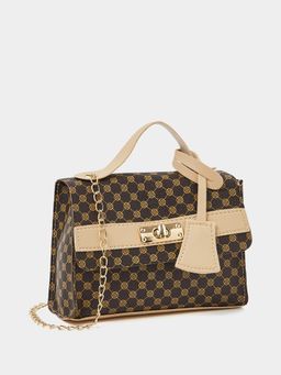 Styli - Faux Leather Twist Lock Satchel Bag