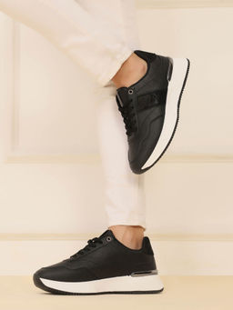 Yoho - Black Comfortable and Stylish Tinsel Sneakers for Women