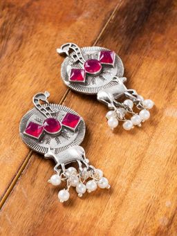 Putstyle - Oxy Cow Motif Earring - Red