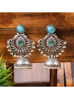 Putstyle - Oxidised Chandbali Style Jhumka - Blue