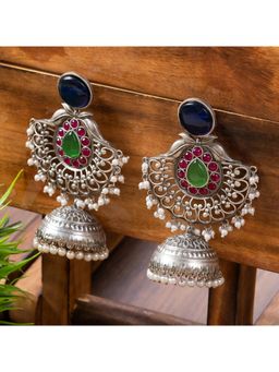 Putstyle - Oxidised Chandbali Style Jhumka - Multi-Color