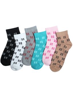 NEXT2SKIN - Women's Ankle Multi-Color Floral Socks (Pack Of 6)