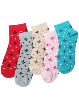 NEXT2SKIN - Women's Ankle Multi-Color Printed Socks (Pack Of 5)