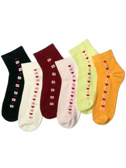 NEXT2SKIN - Women's Ankle Multi-Color Printed Socks (Pack Of 6)