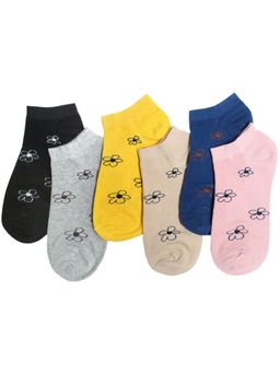 NEXT2SKIN - Women's Sneaker Multi-Color Floral Socks (Pack Of 6)