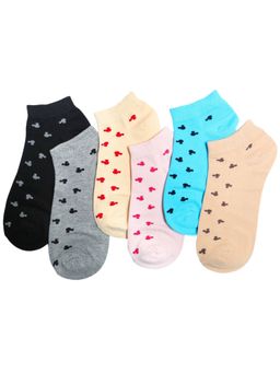 NEXT2SKIN - Women's Sneaker Multi-Color Printed Socks (Pack Of 6)