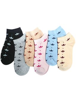 NEXT2SKIN - Women's Sneaker Multi-Color Floral Socks (Pack Of 6)