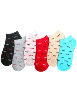 NEXT2SKIN - Women's Sneaker Multi-Color Printed Socks (Pack Of 6)