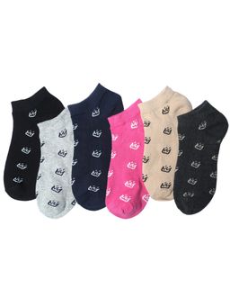 NEXT2SKIN - Women's Sneaker Multi-Color Printed Socks (Pack Of 6)