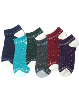 NEXT2SKIN - Women's Sneaker Multi-Color Polka Dots Socks (Pack Of 6)