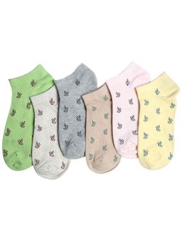 NEXT2SKIN - Women's Sneaker Multi-Color Printed Socks (Pack Of 6)