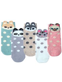 NEXT2SKIN - Women's Sneaker Multi-Color Character Socks (Pack Of 5)