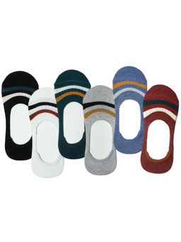 NEXT2SKIN - Women's Loafer Multi-Color Stripes Socks (Pack Of 6)