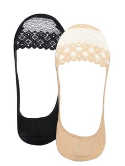 NEXT2SKIN - Women's Loafer Multi-Color Self Design Socks (Pack Of 2)