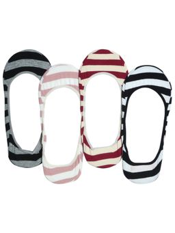 NEXT2SKIN - Women's Loafer Multi-Color Stripes Socks (Pack Of 4)