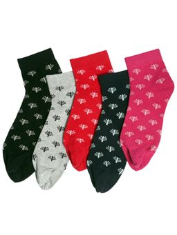 NEXT2SKIN - Women's Ankle Multi-Color Printed Socks (Pack Of 5)