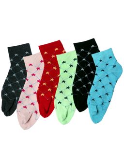 NEXT2SKIN - Women's Ankle Multi-Color Printed Socks (Pack Of 6)