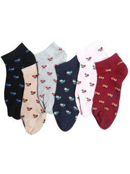 NEXT2SKIN - Women's Sneaker Multi-Color Floral Socks (Pack Of 6)