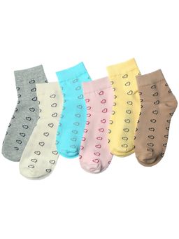 NEXT2SKIN - Women's Ankle Multi-Color Printed Socks (Pack Of 6)