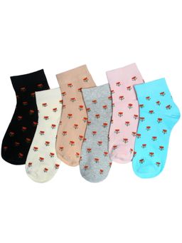 NEXT2SKIN - Women's Ankle Multi-Color Floral Socks (Pack Of 6)