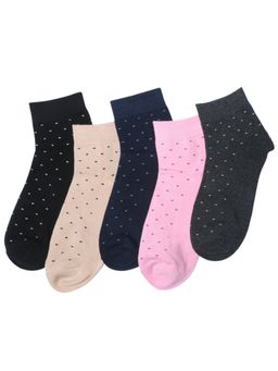 NEXT2SKIN - Women's Ankle Multi-Color Polka Dots Socks (Pack Of 5)