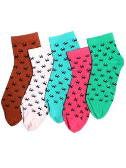 NEXT2SKIN - Women's Ankle Multi-Color Printed Socks (Pack Of 5)