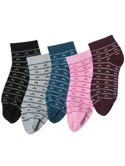 NEXT2SKIN - Women's Ankle Multi-Color Printed Socks (Pack Of 5)