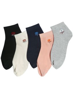 NEXT2SKIN - Women's Ankle Multi-Color Floral Socks (Pack Of 5)